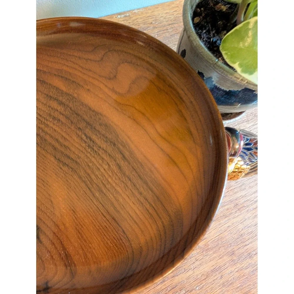 Vintage 1960s Oregon Myrtlewood Plate Handcrafted Mid Century Modern Dish‎ 8.5
